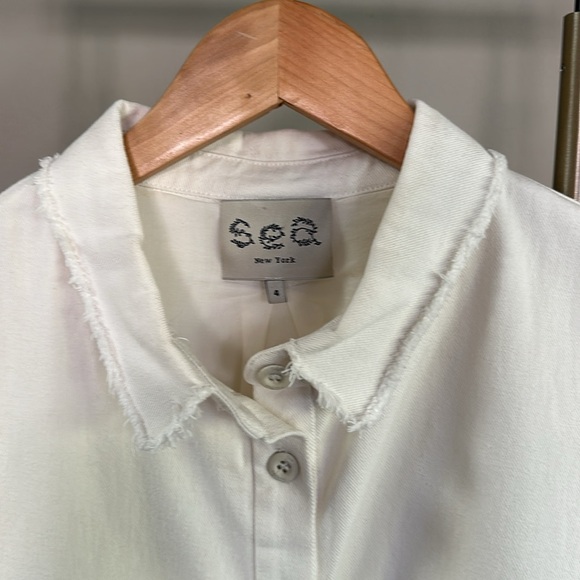 Sea New York canvas eyelet collared short sleeve dress with button front closure - Picture 2 of 11